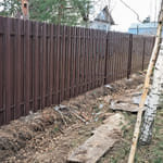 Штакетник 120 круглый, 8017, шахматка Штакетник 120 круглый, 8017, шахматка